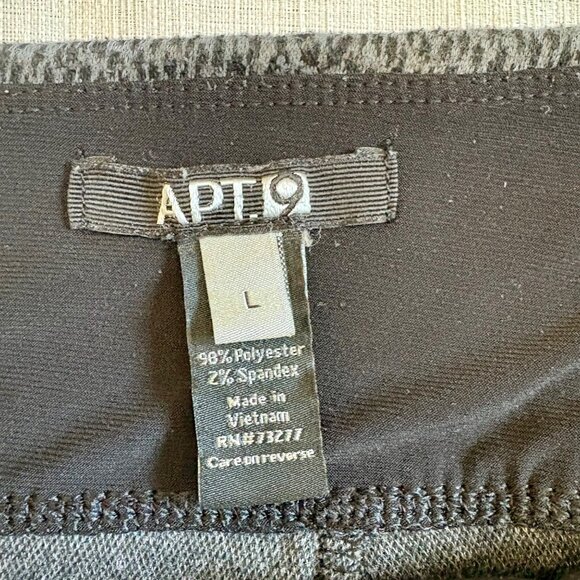Apt. 9 Womens Leopard Print Leggings Size L Black & Grey Stretchy Blend - Picture 4 of 6